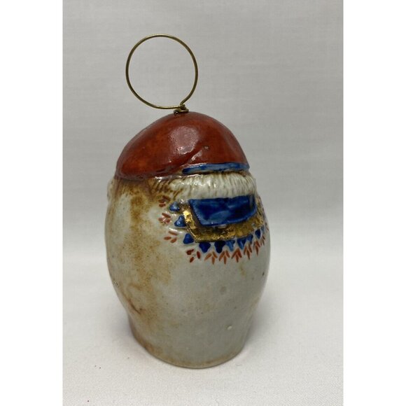 Vintage Salamander Pottery Bell Santa Christmas Ornament Folk Art 1982 - Picture 4 of 10